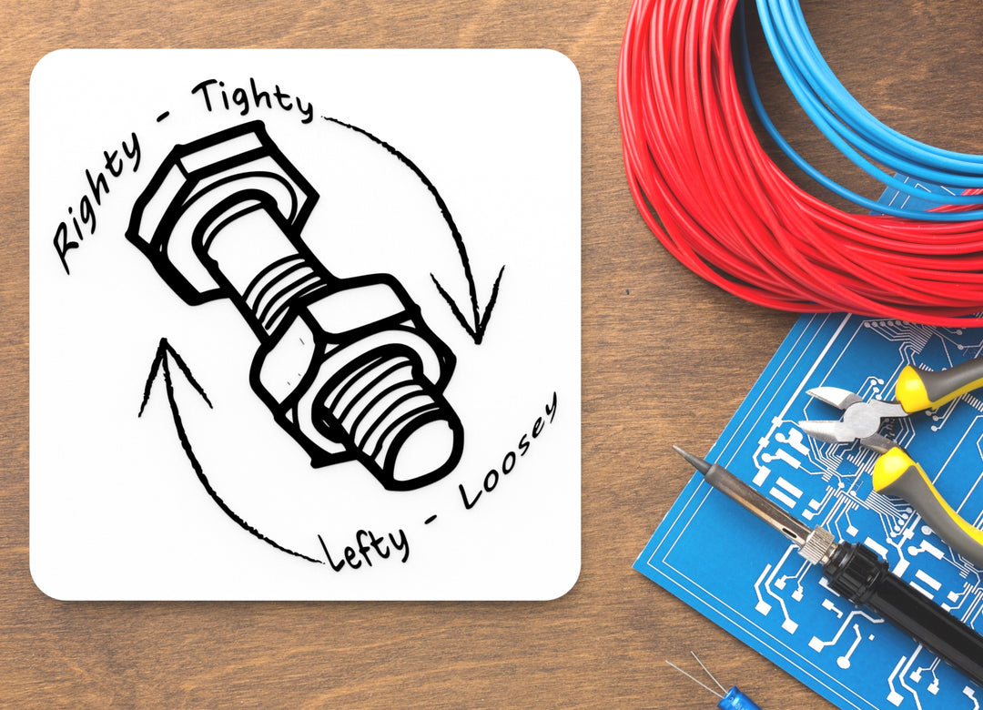 Righty Tighty Lefty Loosey | Funny Sign for Home or Office