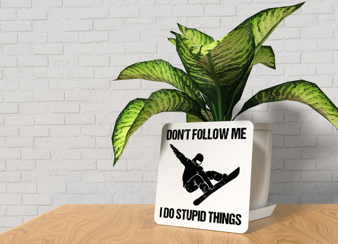 Don't Follow Me I Do Stupid Things | Funny sign For Home or Office