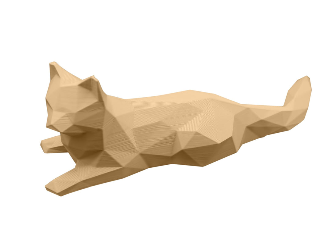 Chillaxing Low Poly Cat Figurine