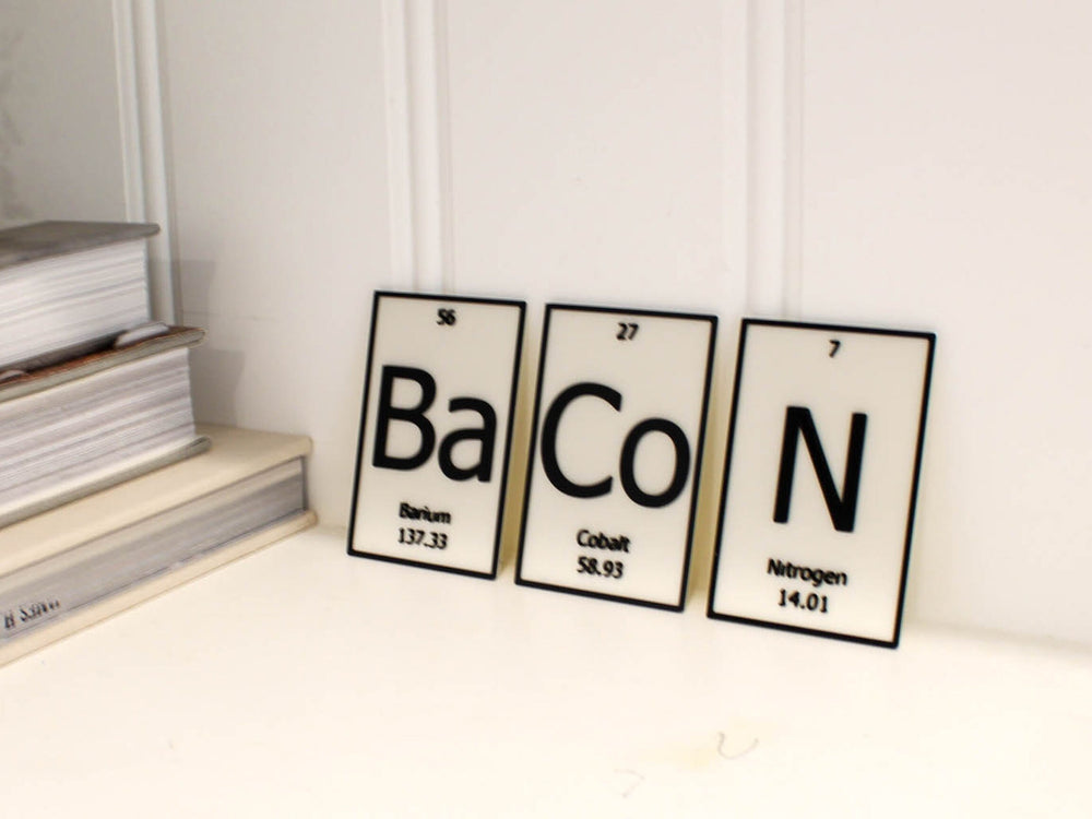 
  
  BaCoN | Periodic Table of Elements Wall, Desk or Shelf Sign
  
