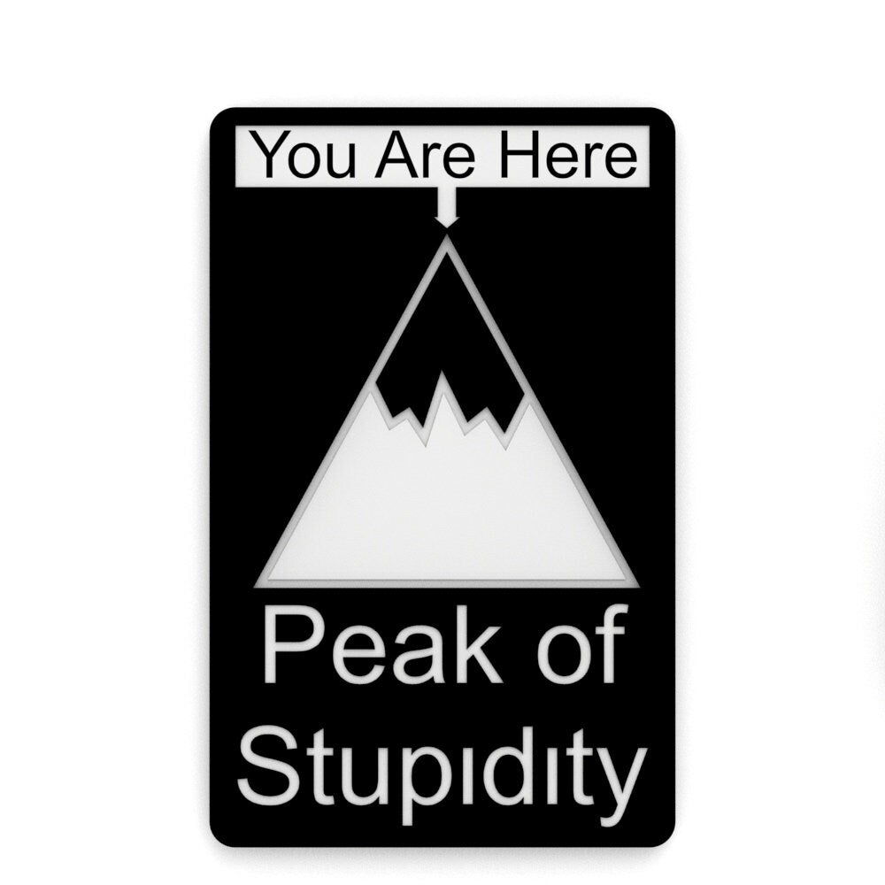 
  
  Funny Sign | You Are Here, Peak Of Stupidity
  
