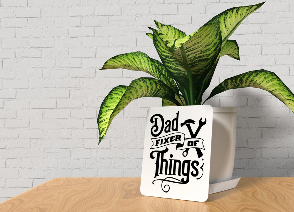 
  
  Dad, Fixer of Things | Funny Sign for Garage or Workshop Decor
  
