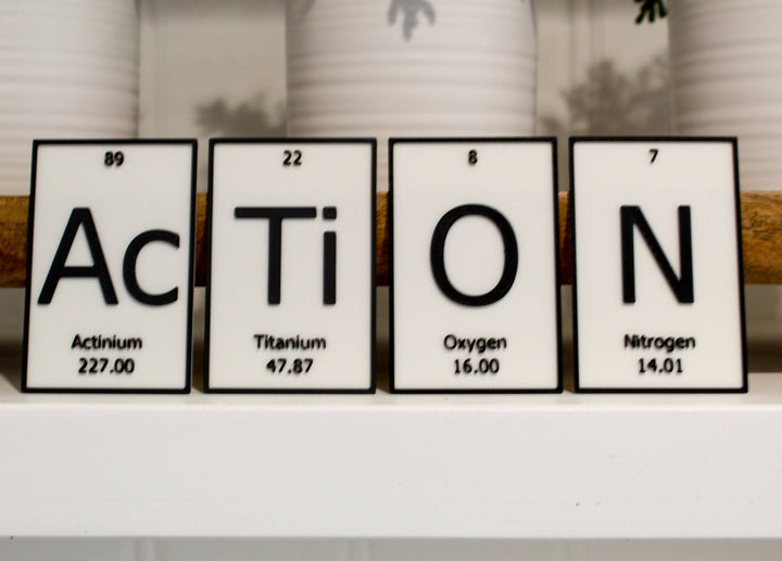 AcTiON | Periodic Table of Elements Wall, Desk or Shelf Sign