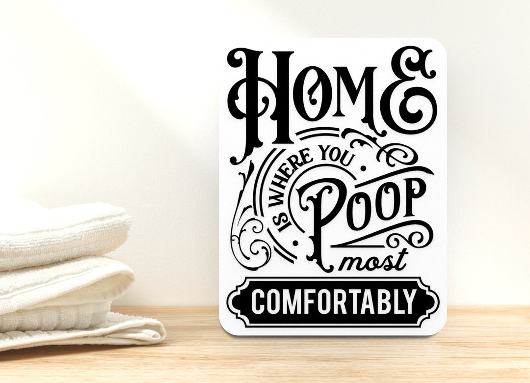 Home Poop Bathroom Sign – Funny Humor Wall Decor for Home and Office