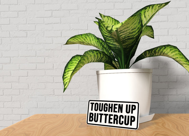 Toughen Up Buttercup | Funny sign For Home or Office