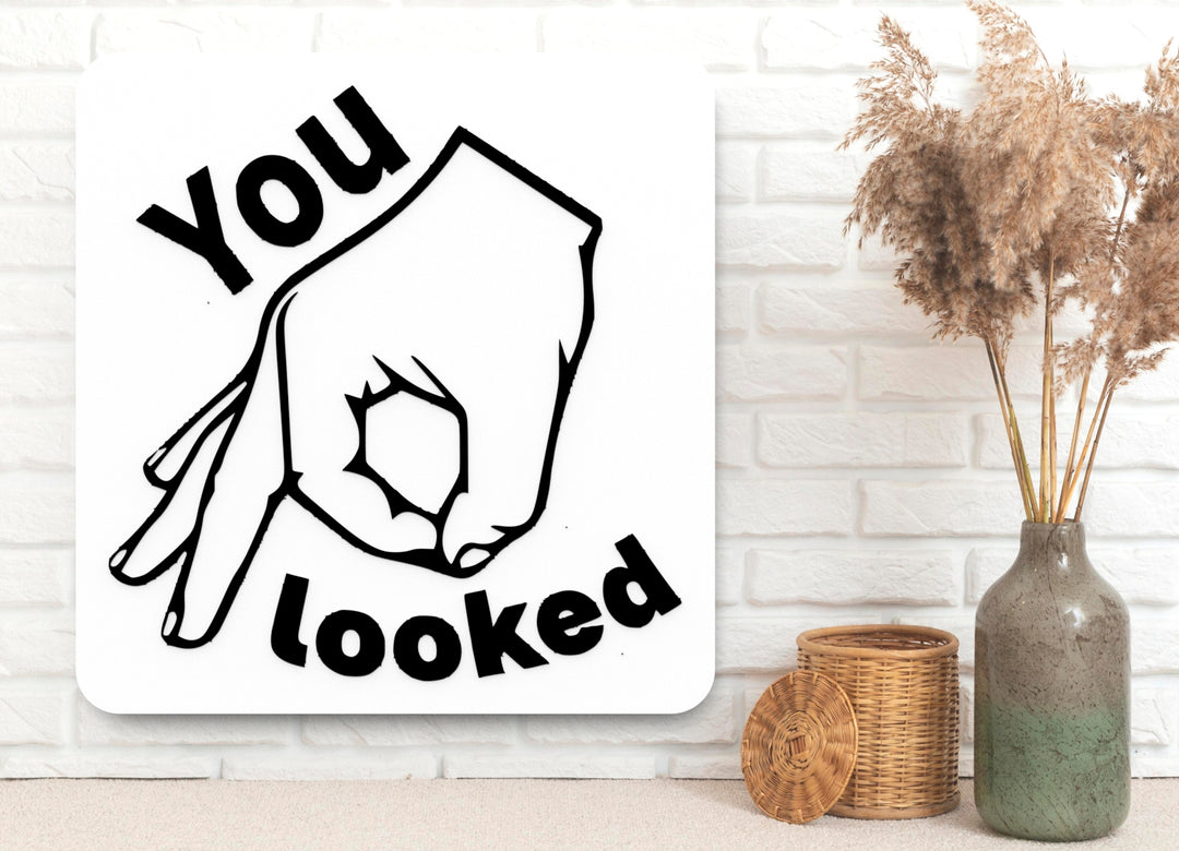 You Looked | Funny sign For Home or Office