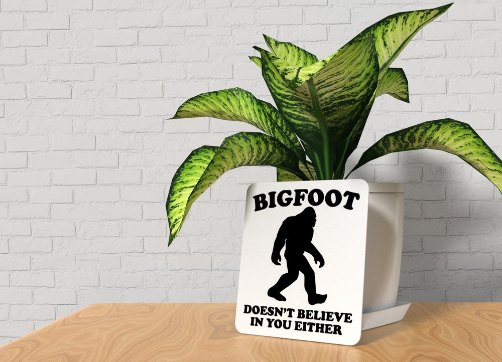 
  
  Bigfoot Has Doubts | Funny Sign for Cabin, Office, or Man Cave Decor
  
