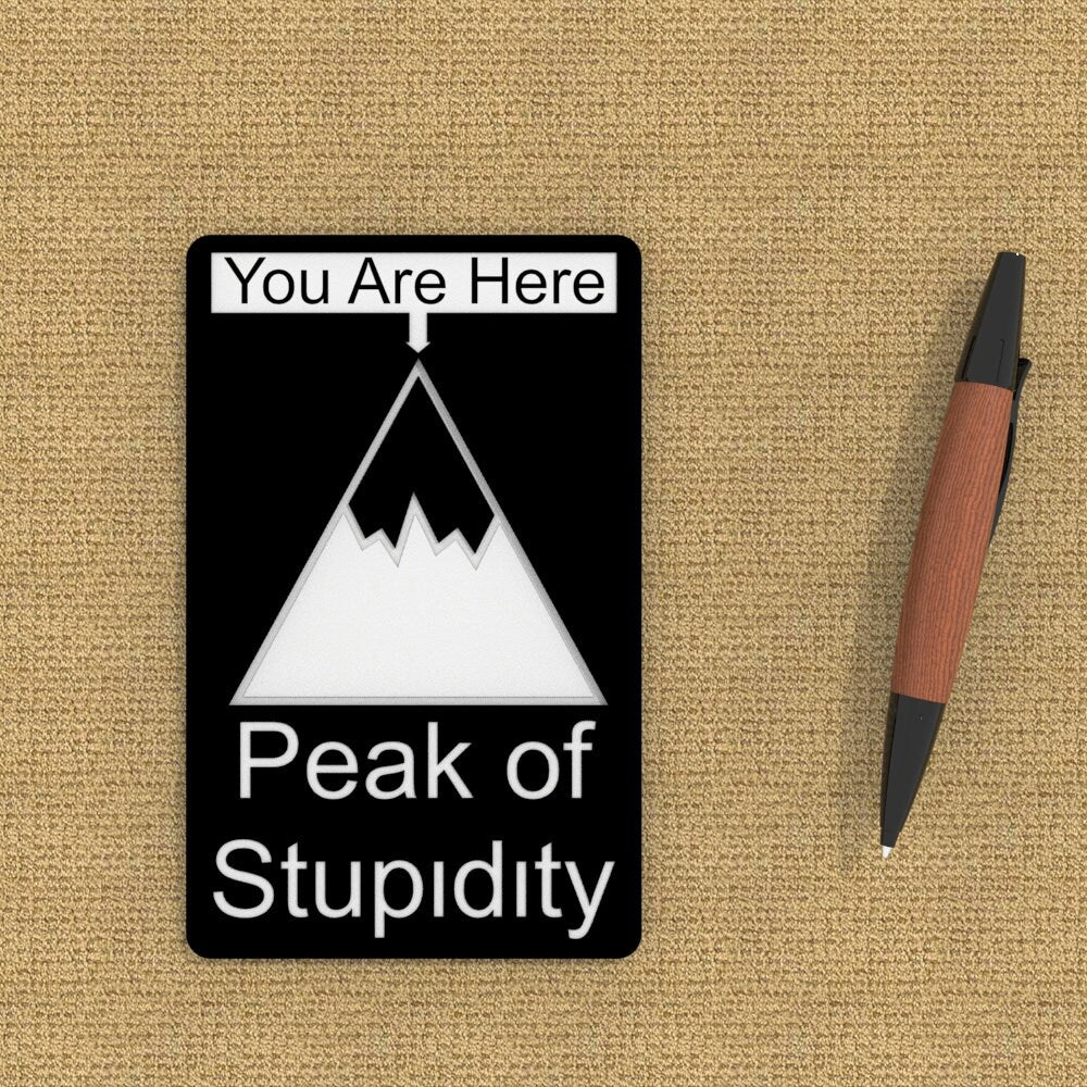 
  
  Funny Sign | You Are Here, Peak Of Stupidity
  
