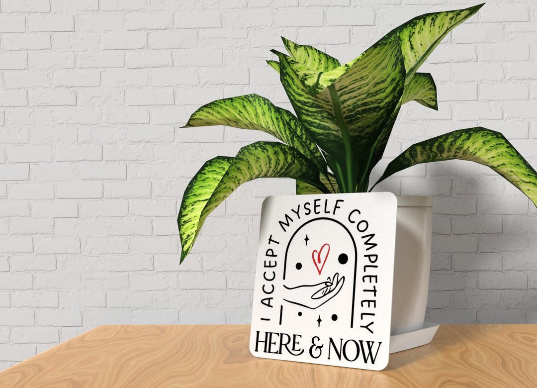 Accept Myself Completely HERE & NOW | Funny Sign for Home or Office