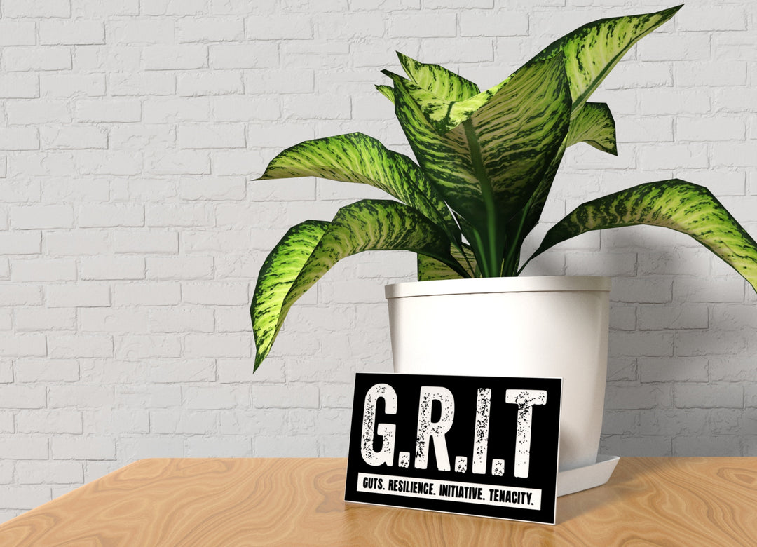 Grit Guts Resilience Initiative Tenacity | Funny Sign for Home or Office
