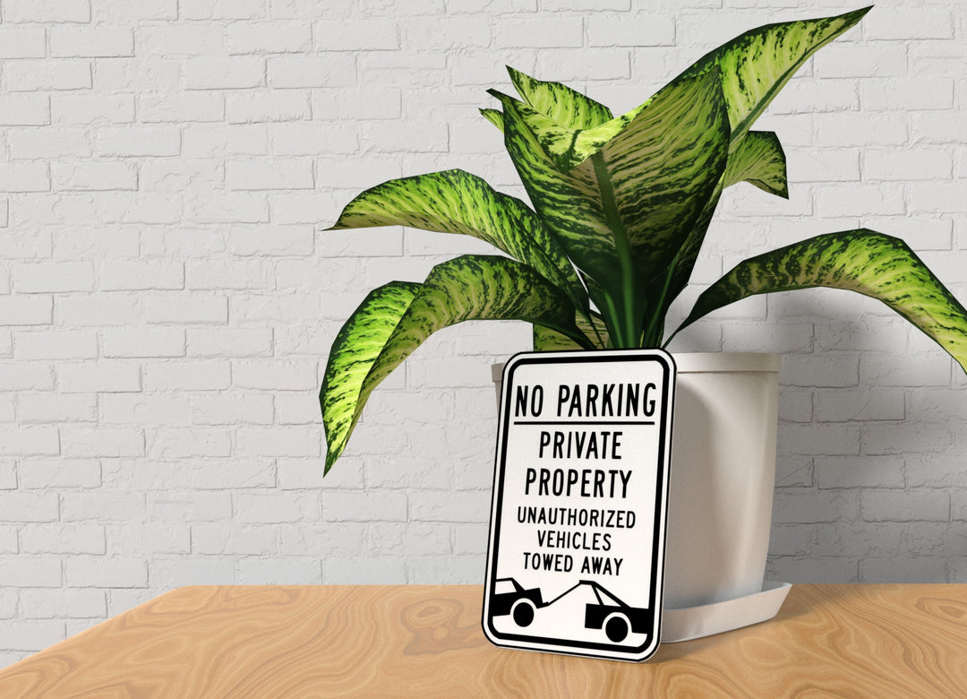 No Parking Private Property Unauthorized Vehicles Towed Away Funny Sign for Home
