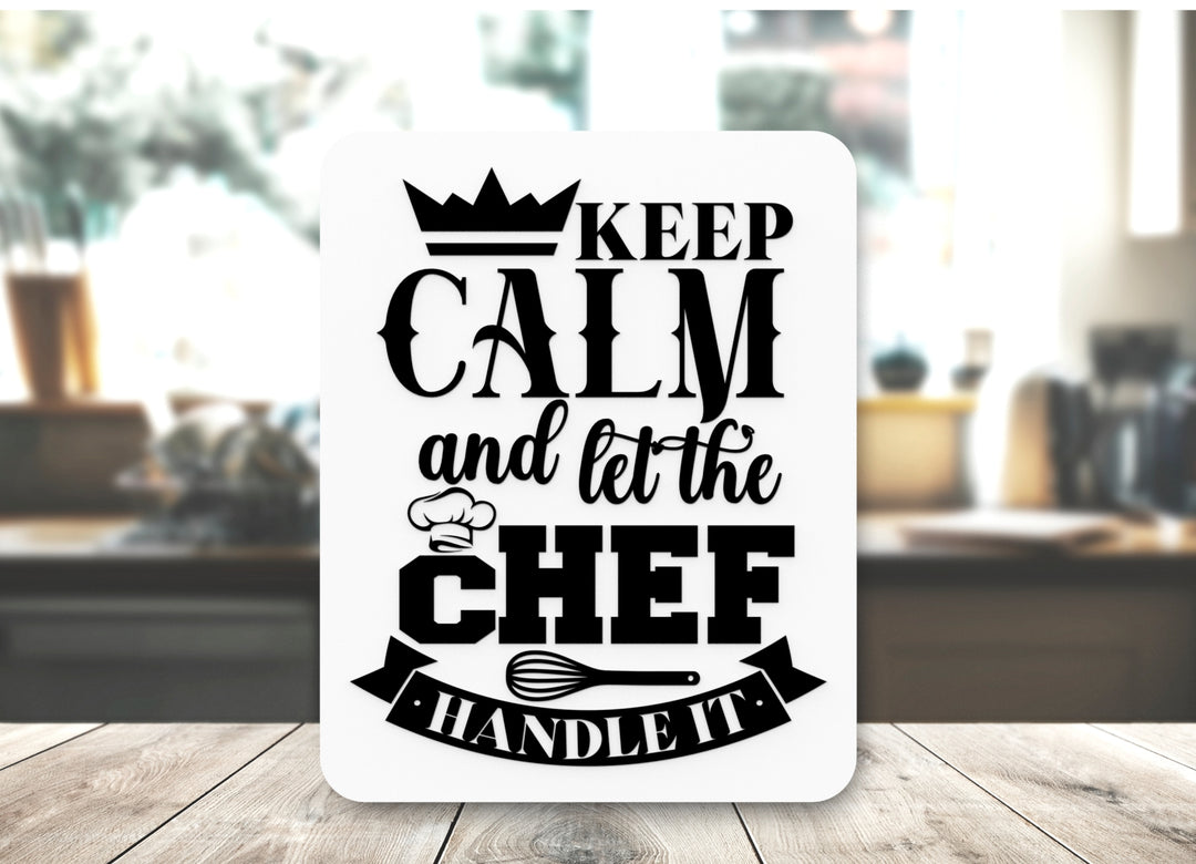 Bold 3D Printed Chef Handle It Sign Wall Art – Durable PLA Sign For Restaurants
