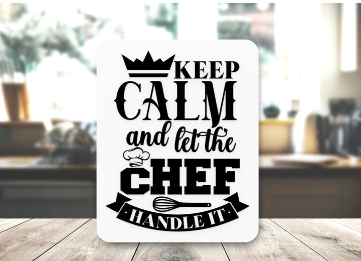 Bold 3D Printed Chef Handle It Sign Wall Art – Durable PLA Sign For Restaurants
