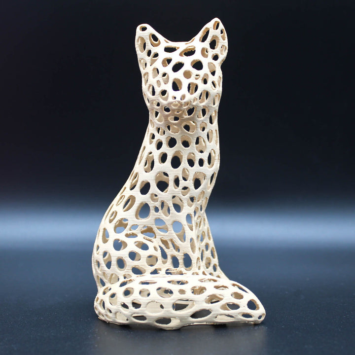 Voronoi Fox Figurine | Elegant Geometric Mathmagical Statue