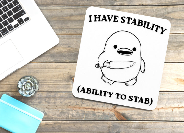 Ability to Stab | Funny Sign for Kitchen or Office