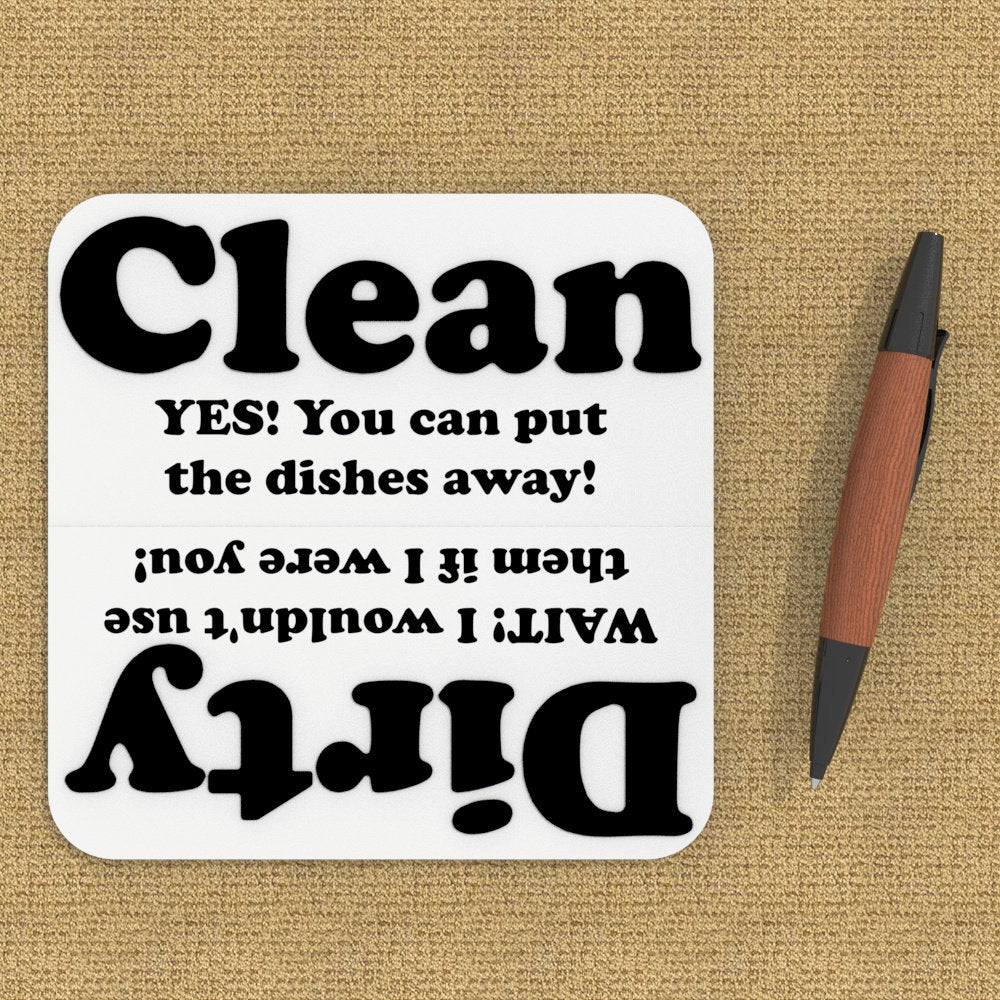 Dishwasher Sign | Clean Dirty With Words