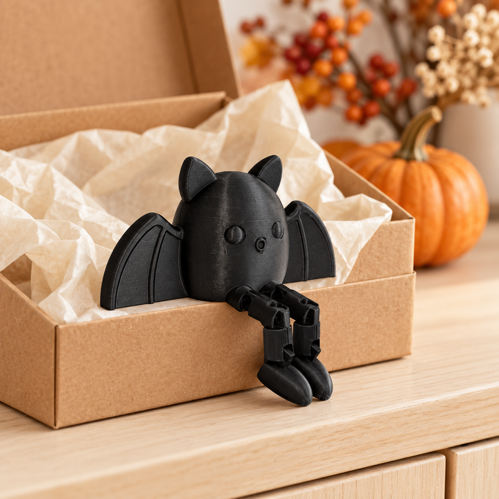 Black bat shown in a gift presentation; packaging props not included