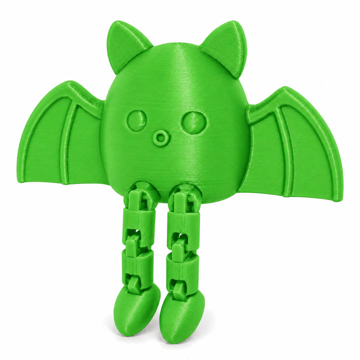 Glow in the Dark color illustration of the articulated bat shelf sitter; digital color mockup