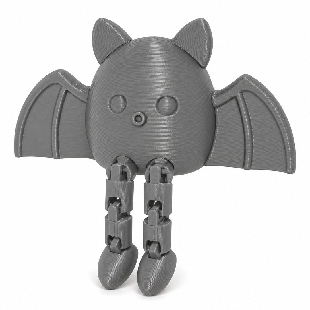 Gray color illustration of the articulated bat shelf sitter; digital color mockup