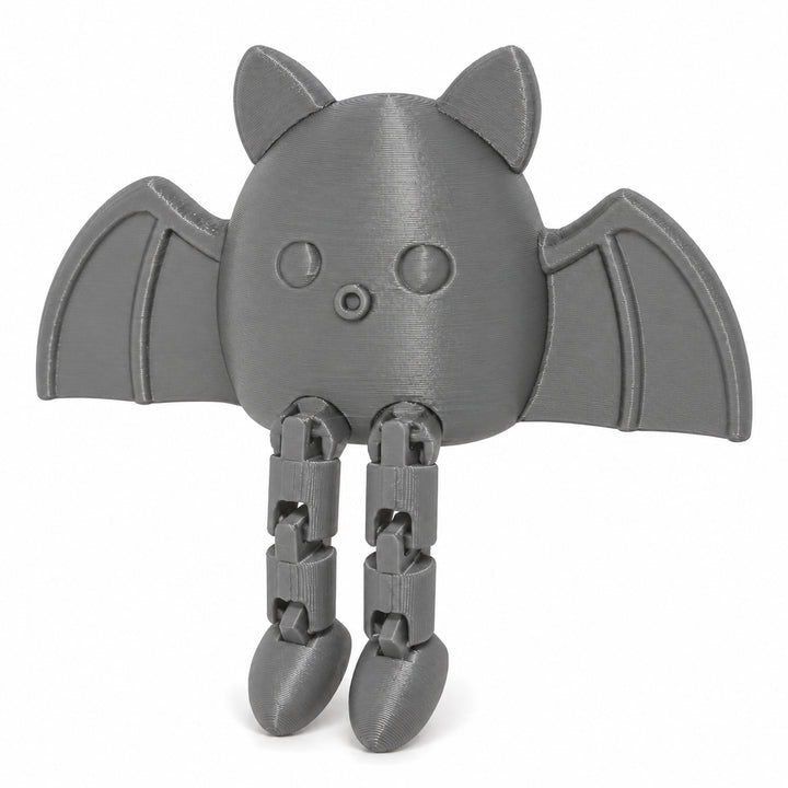 Gray color illustration of the articulated bat shelf sitter; digital color mockup