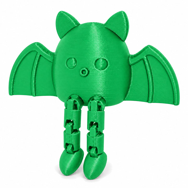 Green color illustration of the articulated bat shelf sitter; digital color mockup