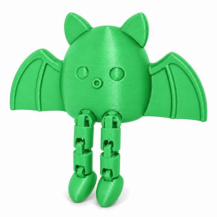 Heat Green to Yellow color illustration of the articulated bat shelf sitter; digital color mockup