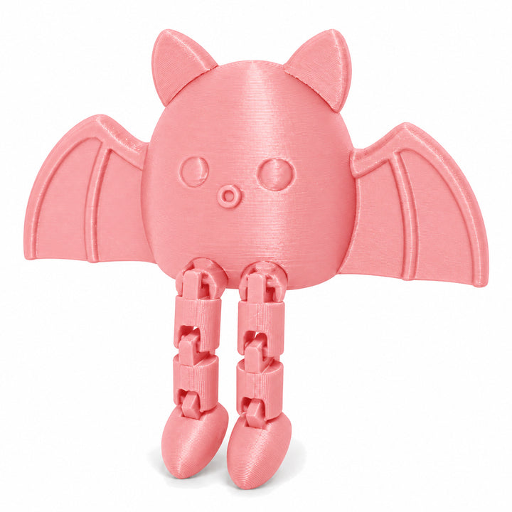 Pink color illustration of the articulated bat shelf sitter; digital color mockup