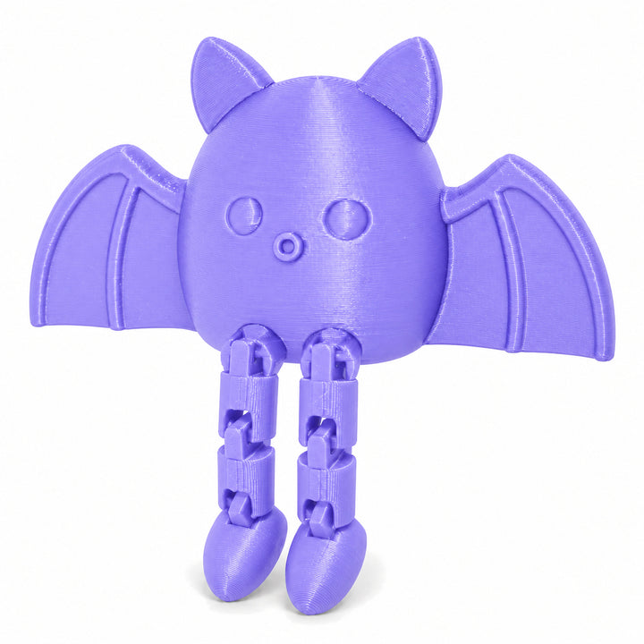 Purple color illustration of the articulated bat shelf sitter; digital color mockup
