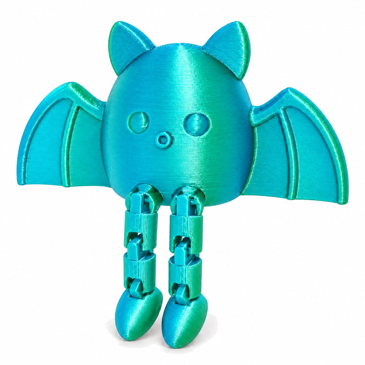 Sea Foam color illustration of the articulated bat shelf sitter; digital color mockup