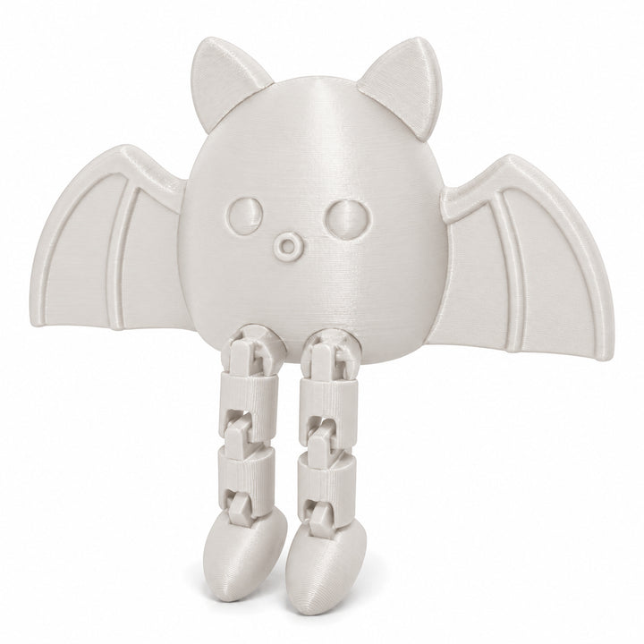 White color illustration of the articulated bat shelf sitter; digital color mockup