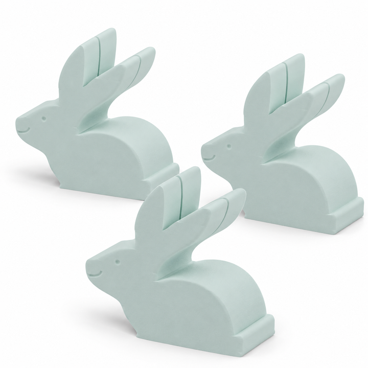 Complete three-pack of bunny place card and photo holders