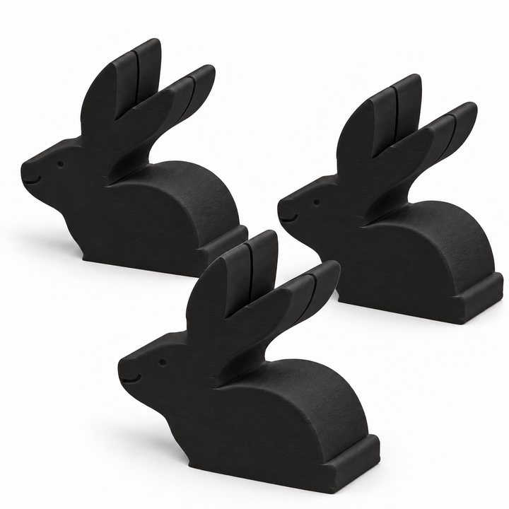 Black bunny place card holders, set of three