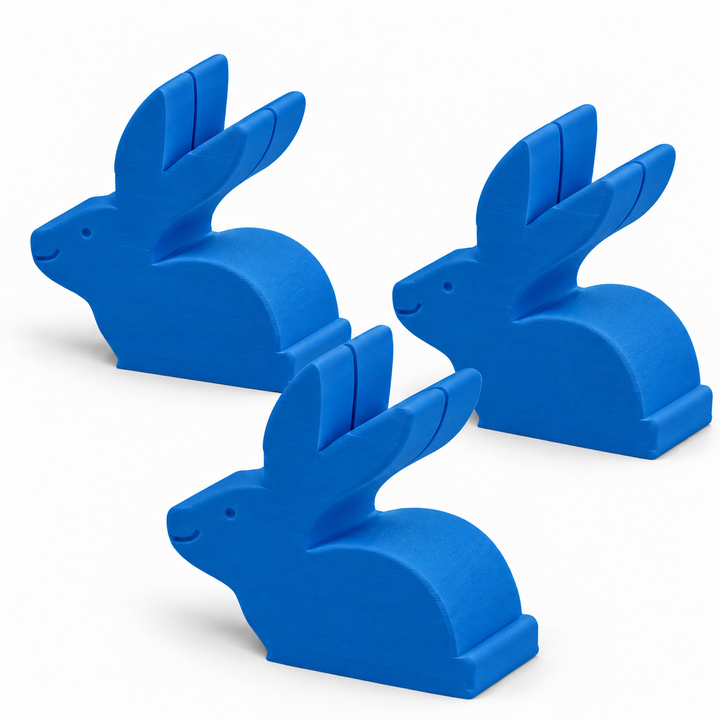 Blue bunny place card holders, set of three