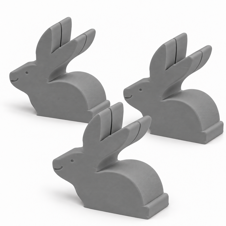 Gray bunny place card holders, set of three