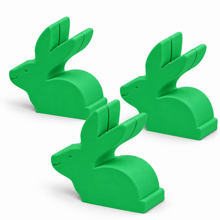 Green bunny place card holders, set of three