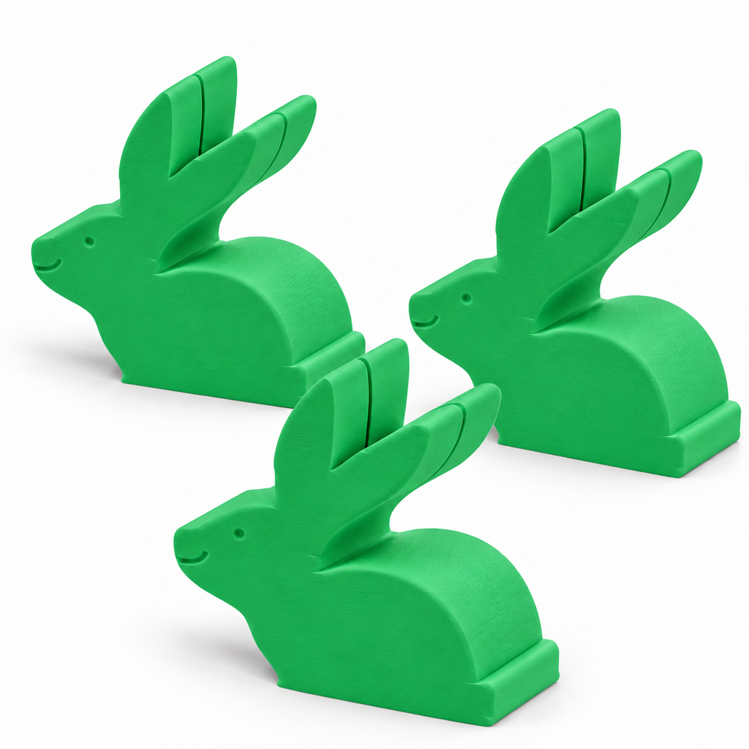 Heat Green to Yellow bunny place card holders, set of three
