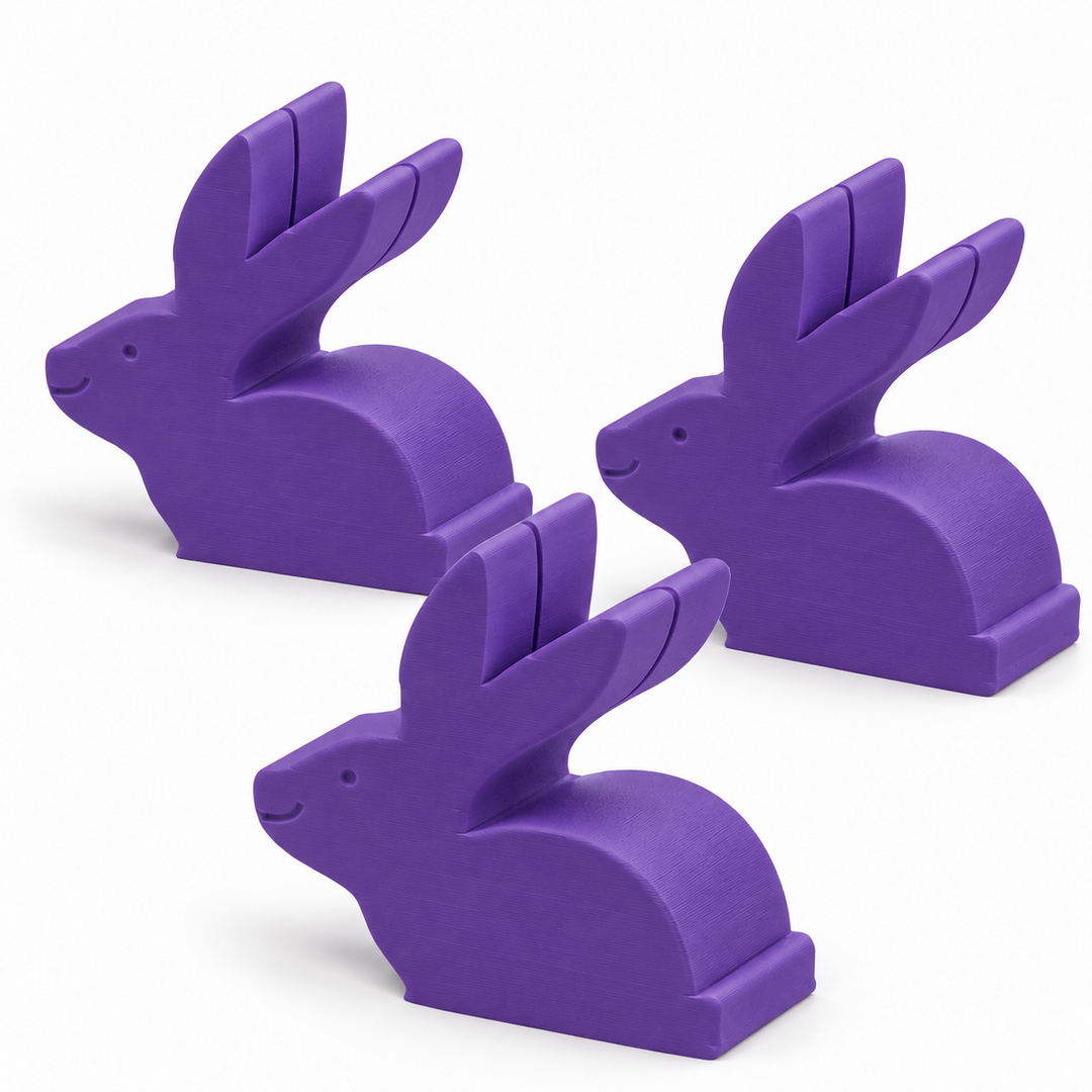 Heat Purple to Pink bunny place card holders, set of three