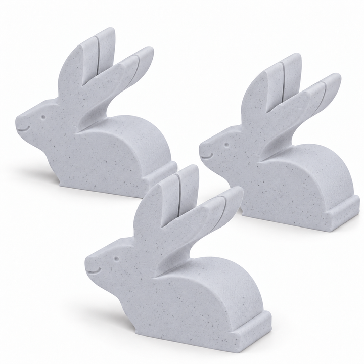 Marble bunny place card holders, set of three
