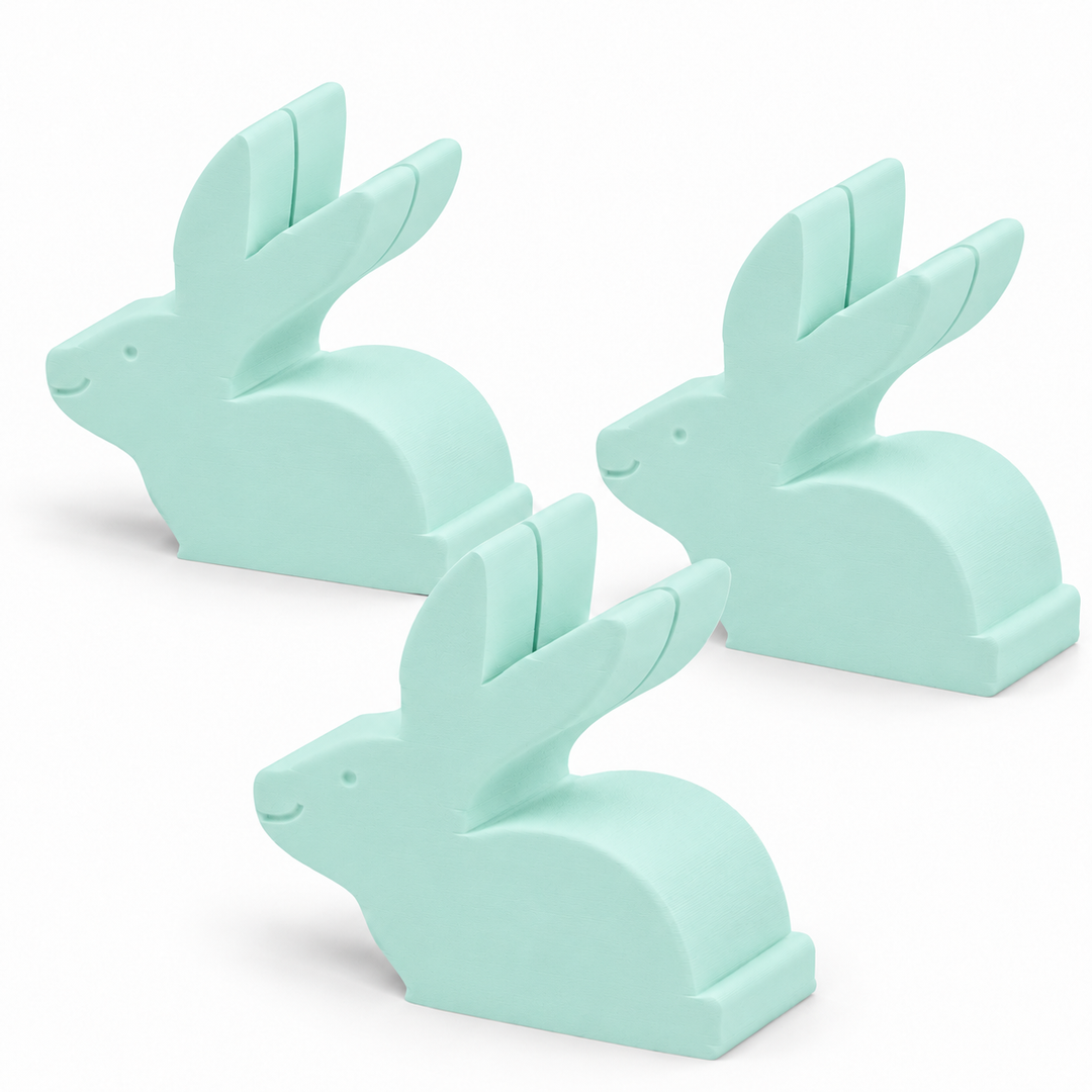 Mint bunny place card holders, set of three