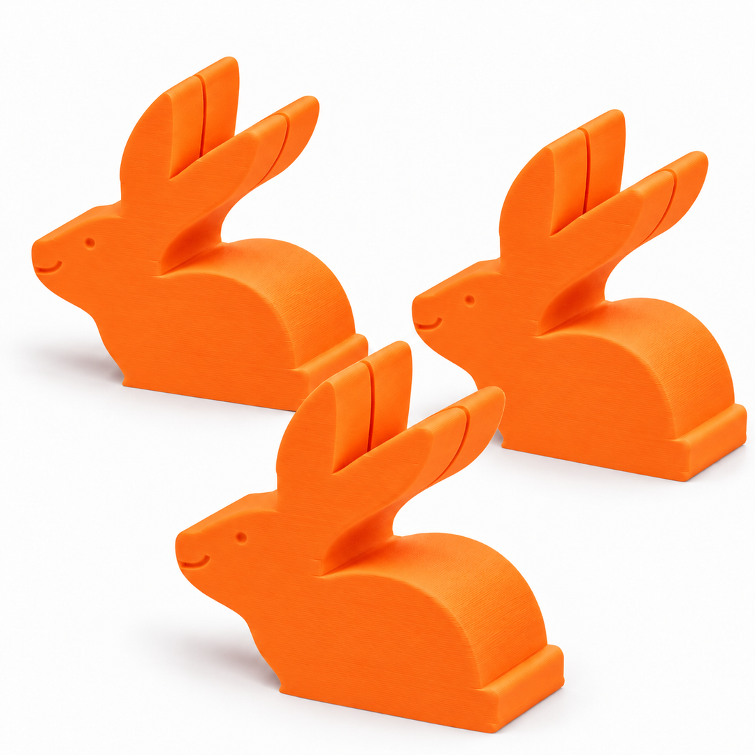 Orange bunny place card holders, set of three