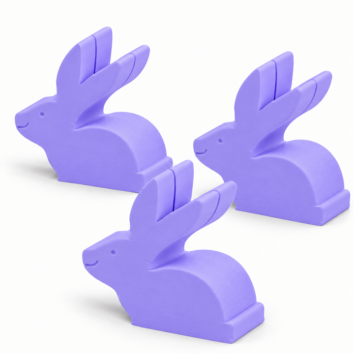 Purple bunny place card holders, set of three