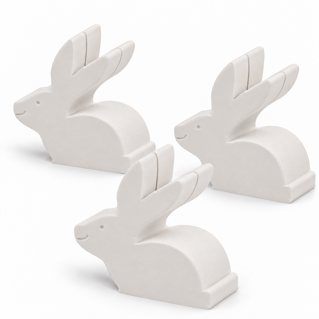 White bunny place card holders, set of three
