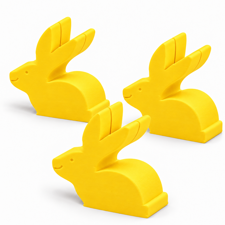 Yellow bunny place card holders, set of three