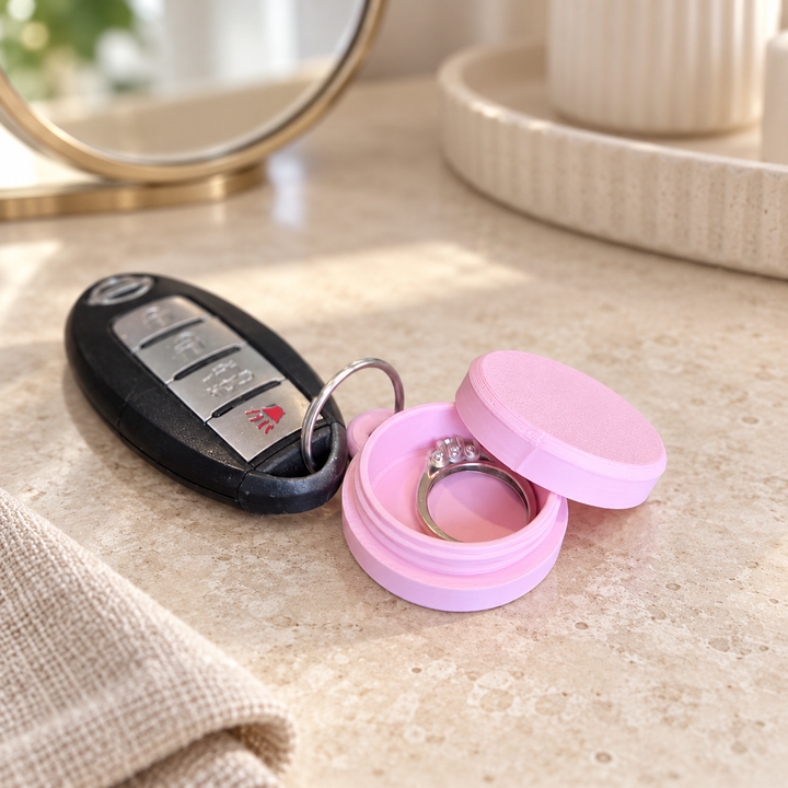 Ring holder keychain case in everyday use