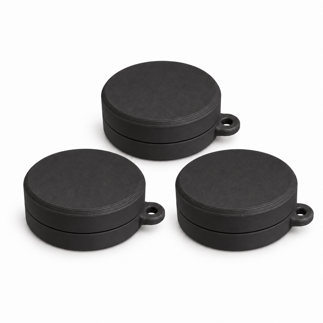 Pack of three ring holder keychain cases in Black