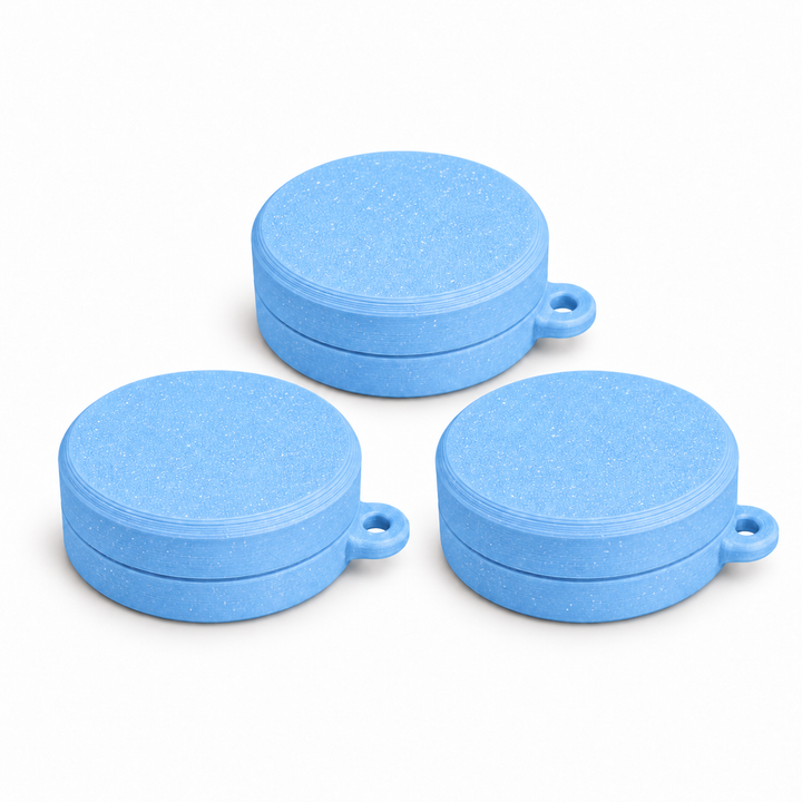 Pack of three ring holder keychain cases in Blue Sparkle