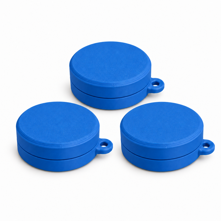Pack of three ring holder keychain cases in Blue
