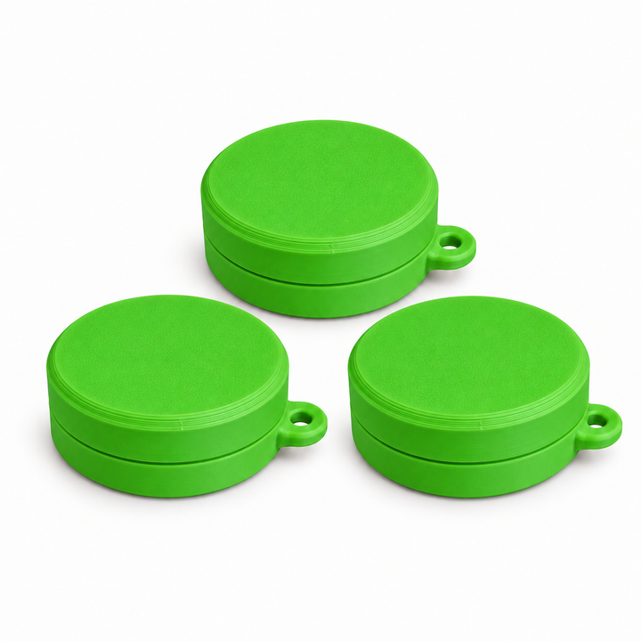 Pack of three ring holder keychain cases in Glow in the Dark