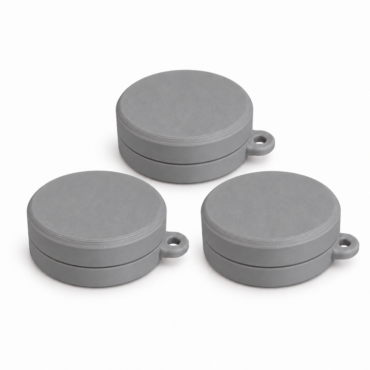 Pack of three ring holder keychain cases in Gray