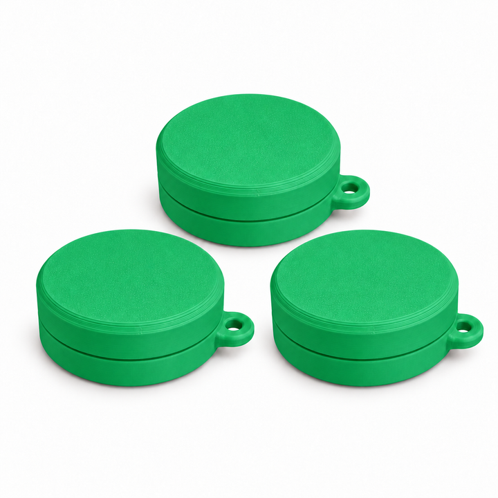 Pack of three ring holder keychain cases in Green